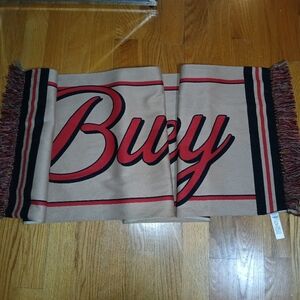 Burberry Red and Black Wool Scarf
